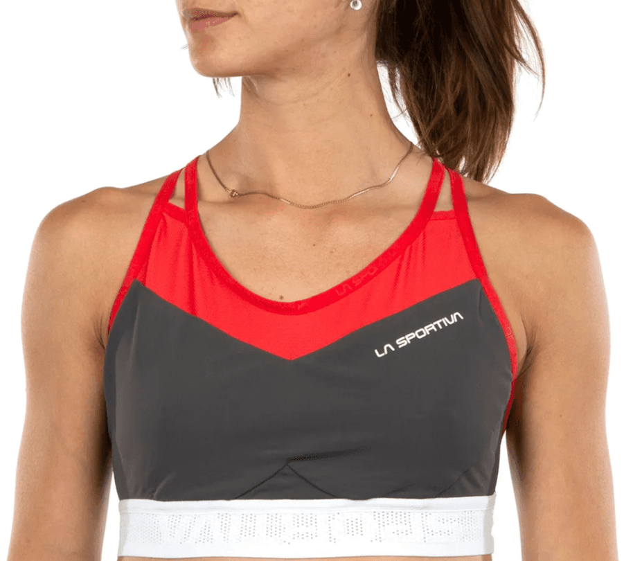 La Sportiva Ženski sportski grudnjak Wafaa, Sivo-crveni
