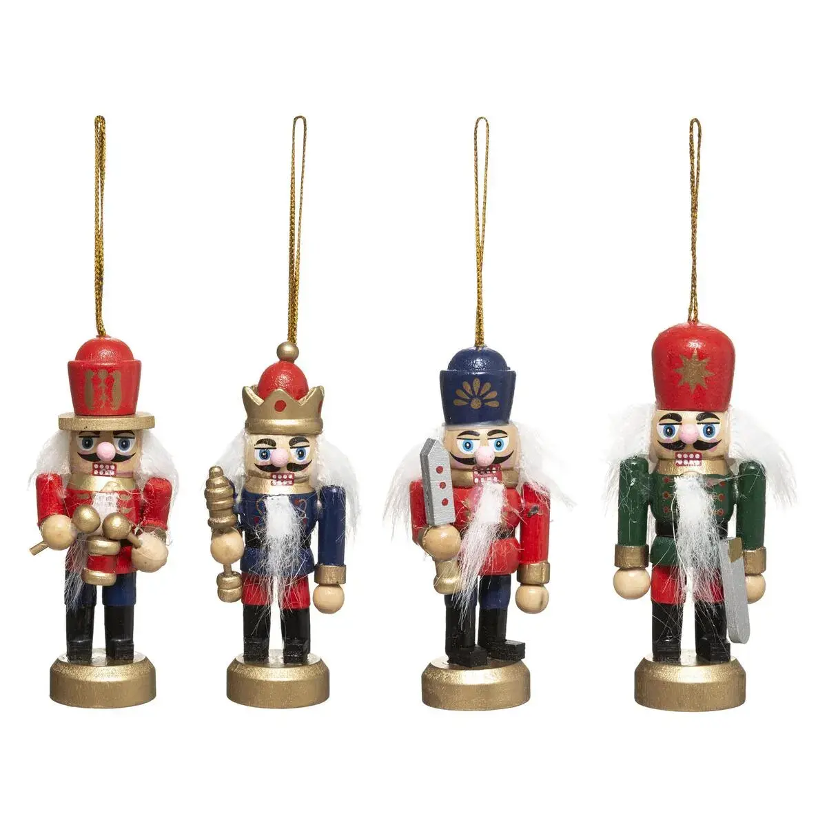 Atmosphera Ukrasi za jelku, Set od 4 drvena orašara