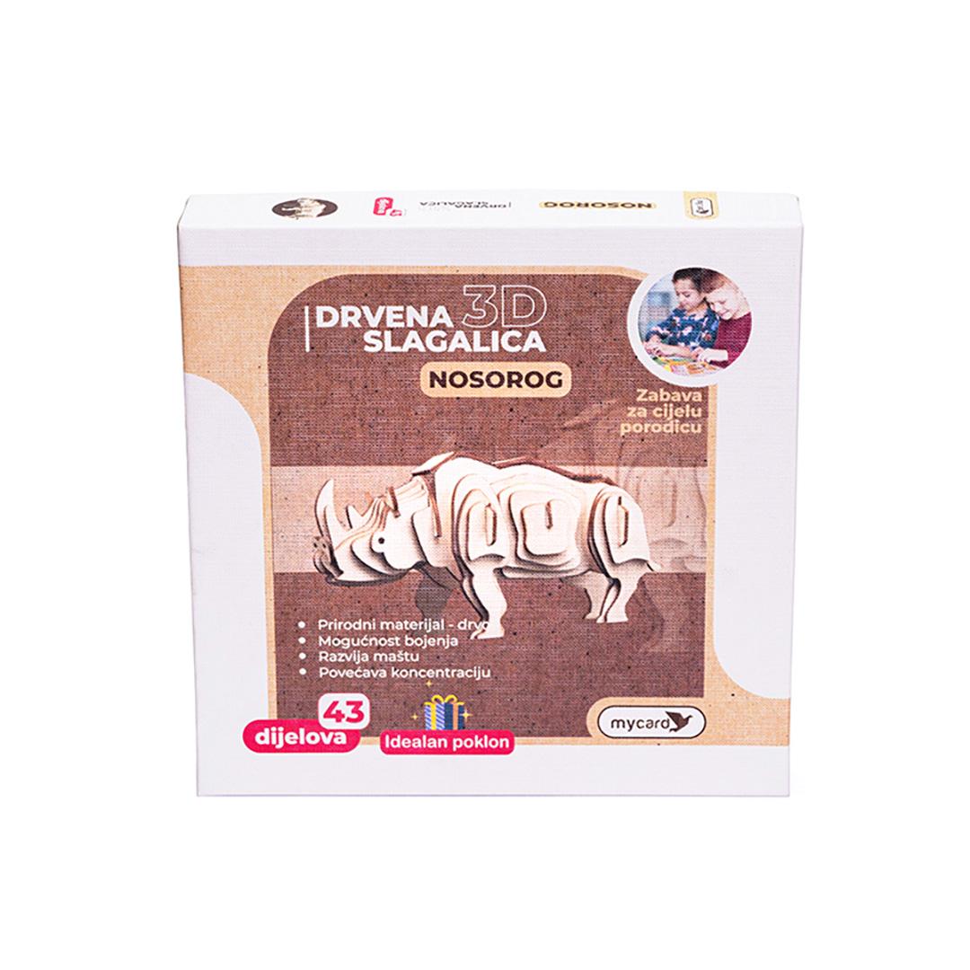 Vrabac Drvene puzzle Lenigmo, Nosorog