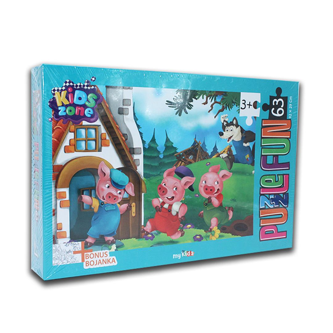 Vrabac Puzzle Fun 63, 42 cm x 29 cm, Tri praseta