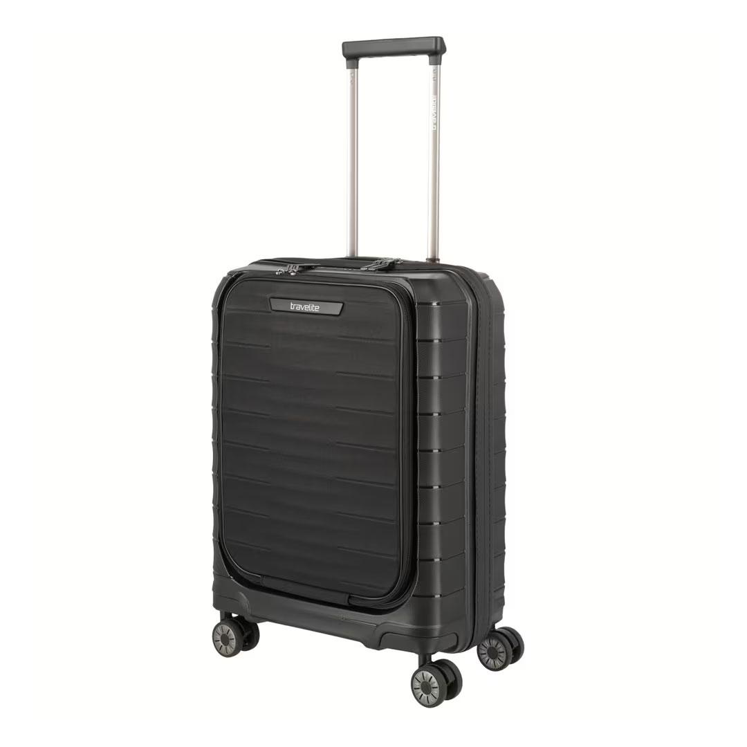 Travelite Kofer sa prednjim džepom Mooby 076846-01, 55 cm, Crni