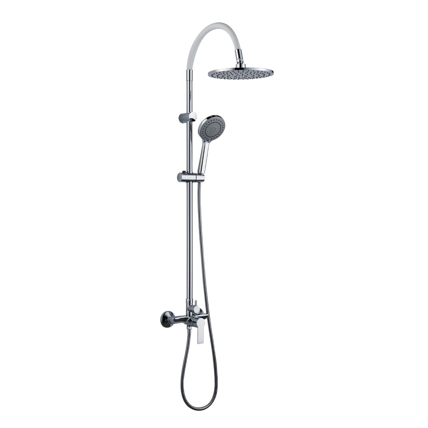 Inter Keramički tuš s podizačem 1F, Ručka za tuš 3F, Slavina Alisado, S podesivim silikonskim držačem za tuš, Bijela mat