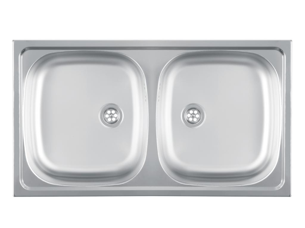 Metalac Luna FLEX 2D Dvodelna sudopera, Inox, fi 60, 770 x 435 mm