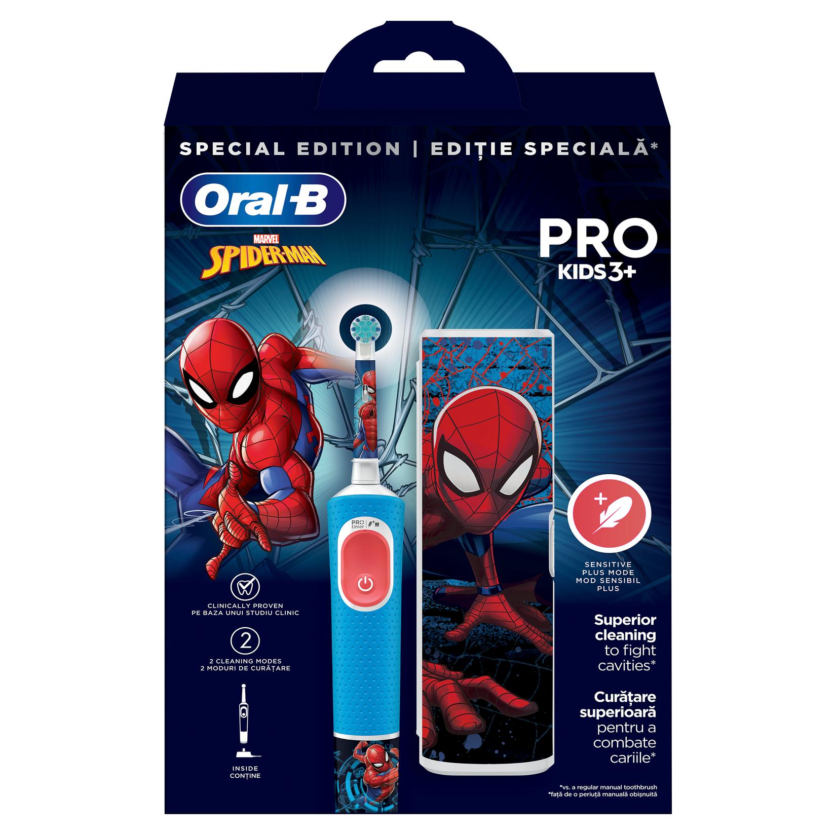 ORAL-B Putni set Električna četkica za zube za djecu Pro Kids Spiderman, plava