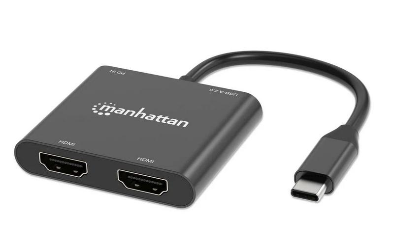 Manhattan adapter USB-C PD na Dual-HDMI adapter za monitor za laptop i tablet
