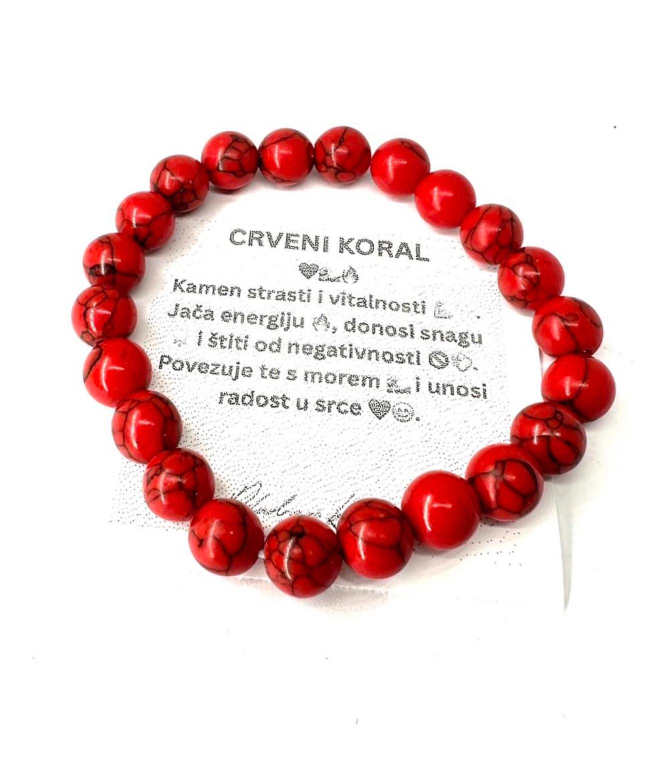 Poludrago kamenje & nakit Narukvica od Crvenog Korala