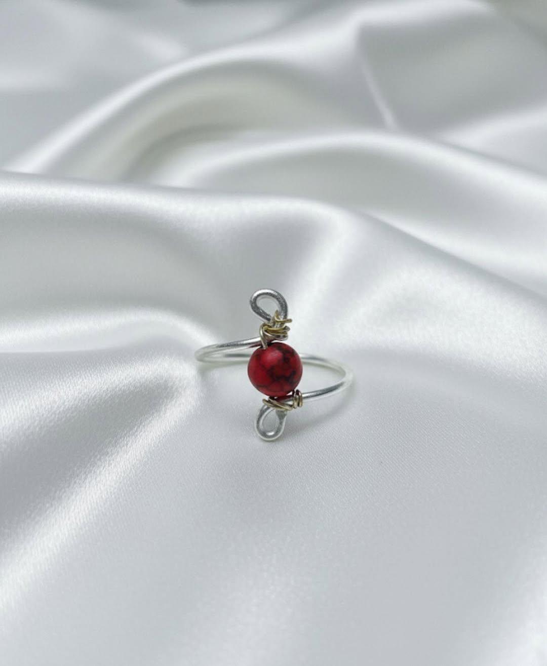 Poludrago kamenje & nakit Prsten, Crveni koral