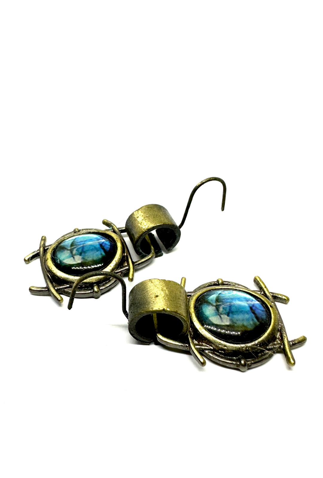 Poludrago kamenje & nakit Unikatne naušnice s labradoritom