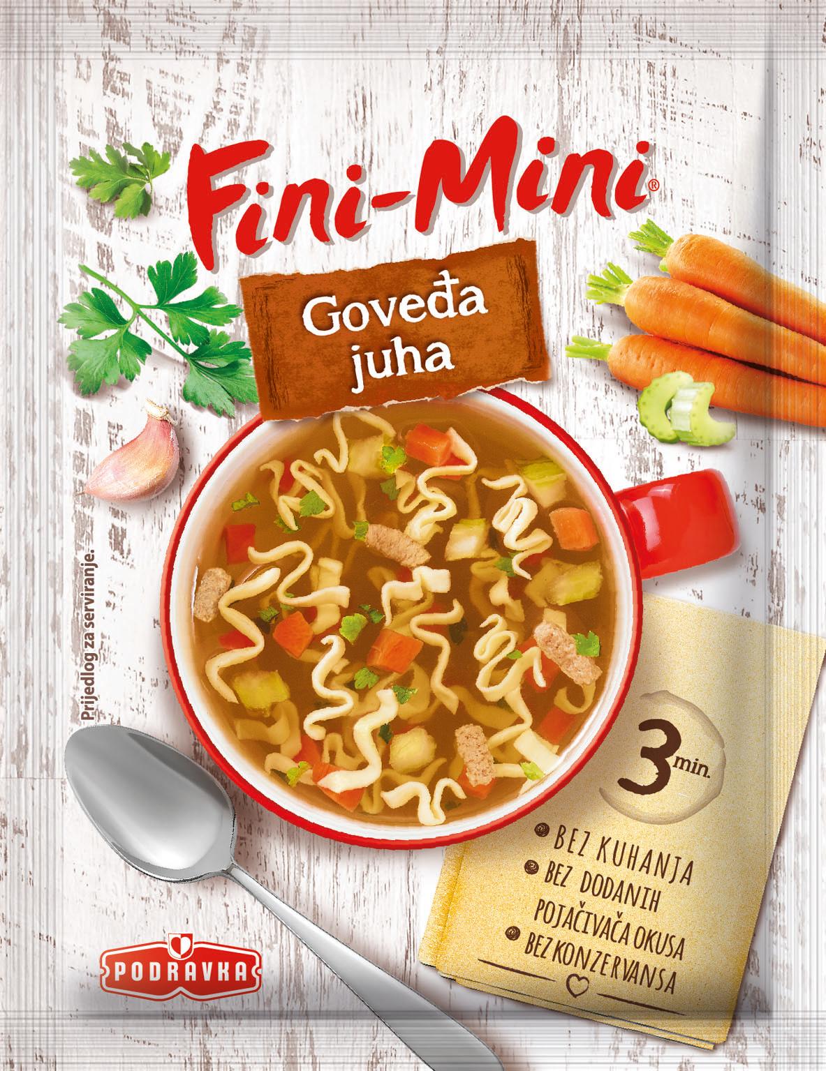PODRAVKA Fini - Mini bistra goveđa supa s rezancima 18g