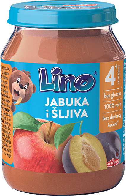 LINO kaša od šljiva i jabuka 190g