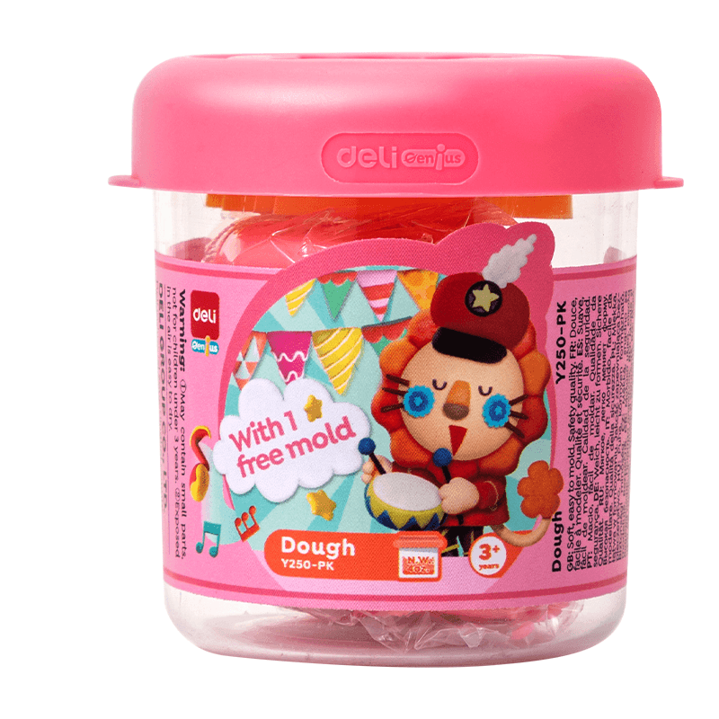 Deli Masa za modeliranje sa jednim šablonom, suši se na vazduhu, 113g, Roze