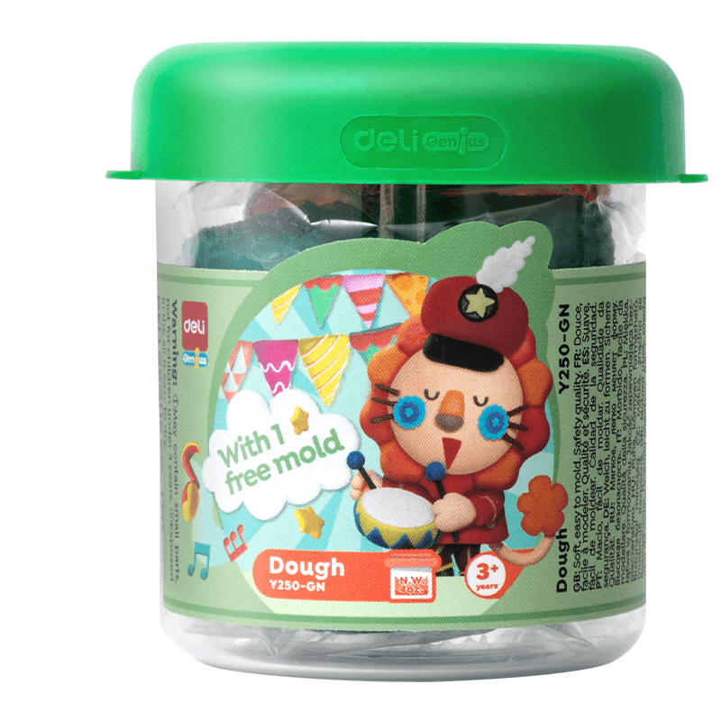 Deli Masa za modeliranje sa jednim šablonom, suši se na vazduhu, 113g, Zelena