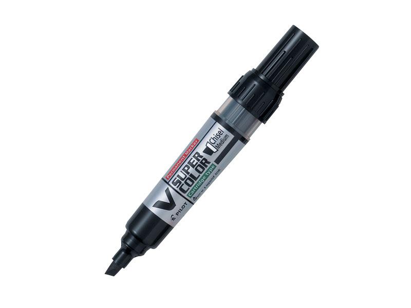 PILOT Marker V Super boja, Kosi vrh, Crni