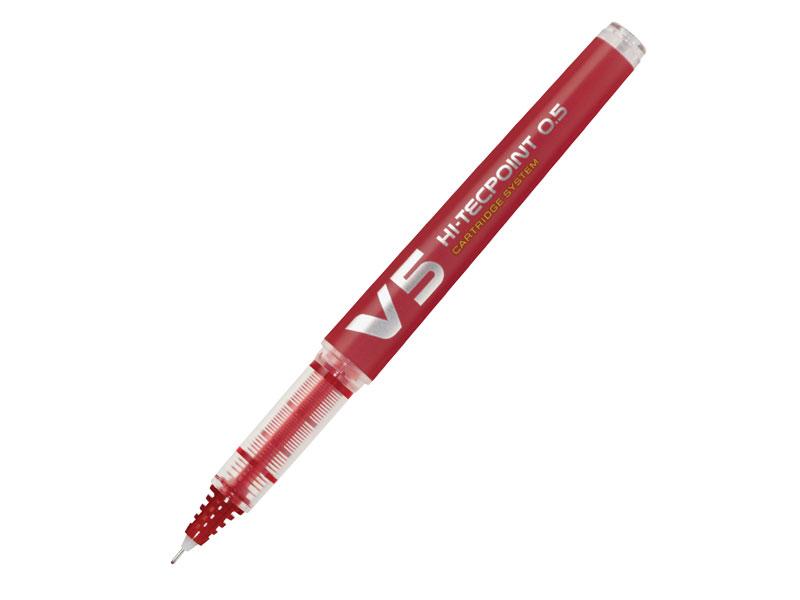 PILOT Roler olovka V5 HI-TECPOINT Punjiva 0.5, crvena
