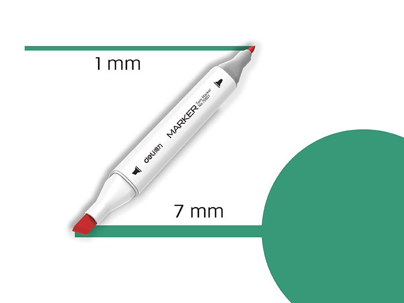 Sketch 55 marker sa dvostrukim vrhom Deli 70801A-55, smaragdno zelena