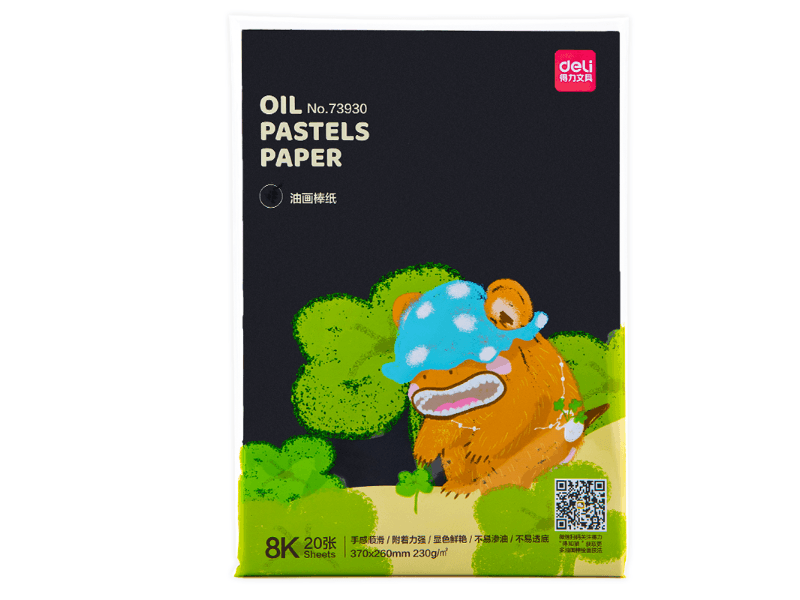 DELI Papir za crtanje s uljanim pastelima 73930, A3, 20 listova, crni