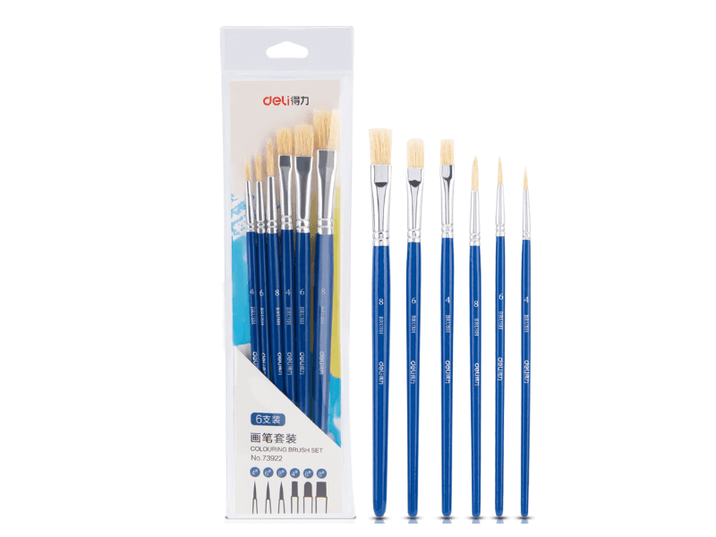 DELI set četkica za slikanje 73922, Goveđa dlaka 73922, 6 dijelova, Plava