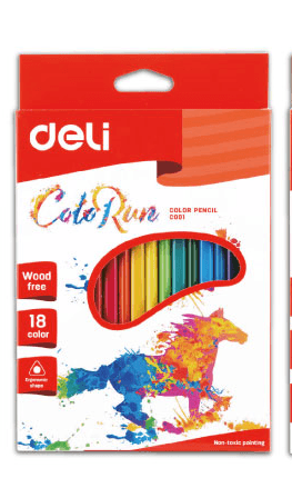 DELI Plastične trouglaste bojice EC00110, 18 komada