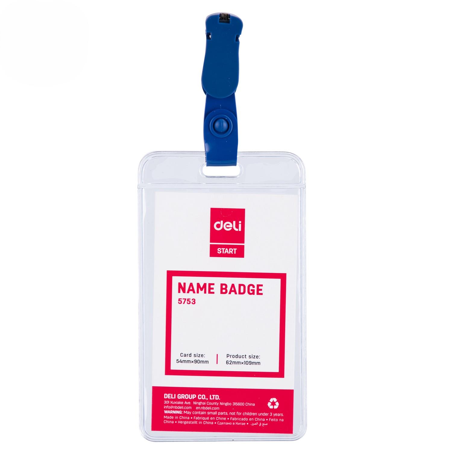 Deli uložak za ID kartice sa kopčom E5753, vertikalni, 54x90mm, 50 komada