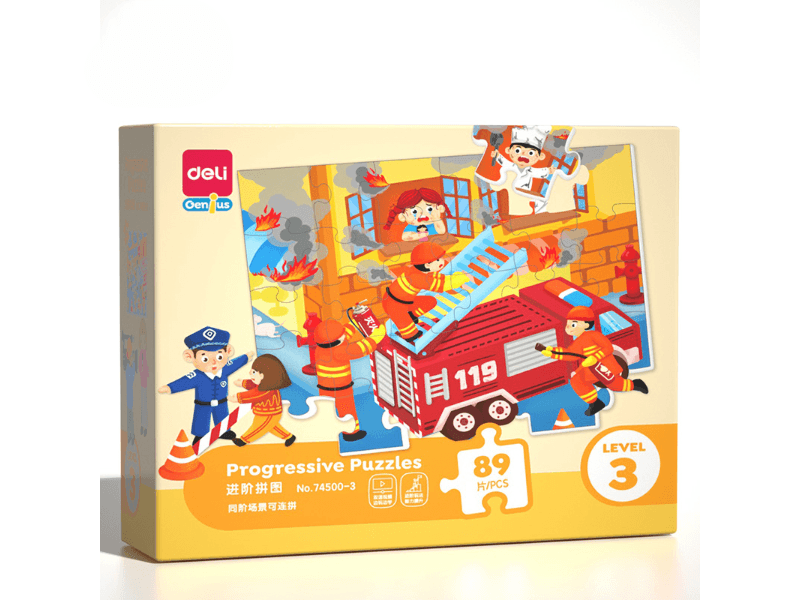 DELI Progresivna slagalica 74500-3, Nivo 3, 89 dijelova