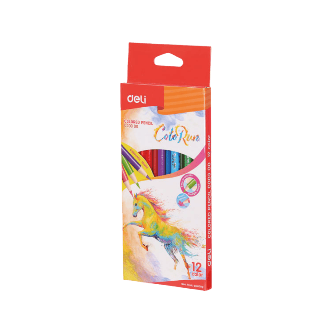 DELI Drvene trokutaste bojice EC00300, 12 komada