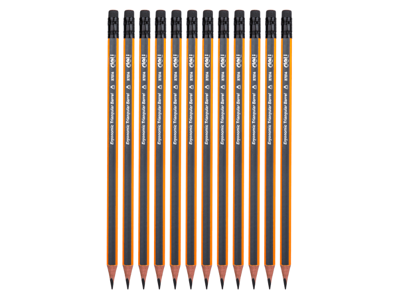 DELI Grafitne olovke s gumicom Stripe, HB, 12 komada