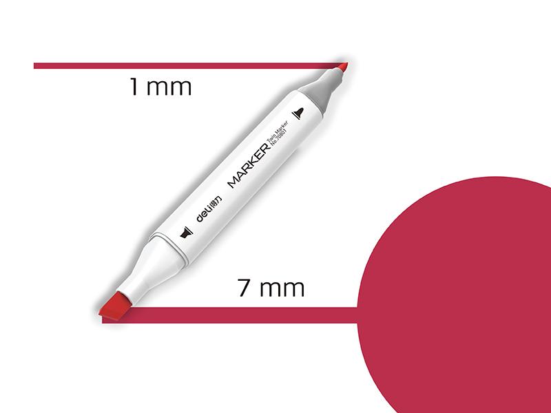 Sketch 4 Double Tip Deli Marker 70801A-4, Jarko crvena