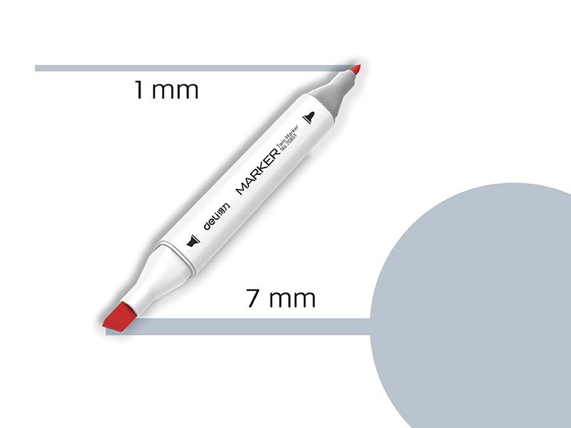 Deli marker sa dva vrha Sketch GG9 70801A-GG3, zeleno-sivi