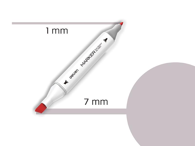 Deli marker sa dvostrukim vrhom Sketch WG3 70801A-WG3, svijetlo toplo siva