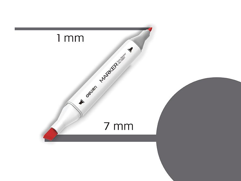 Deli marker sa dvostrukim vrhom Sketch WG8 70801A-WG8, toplo siva