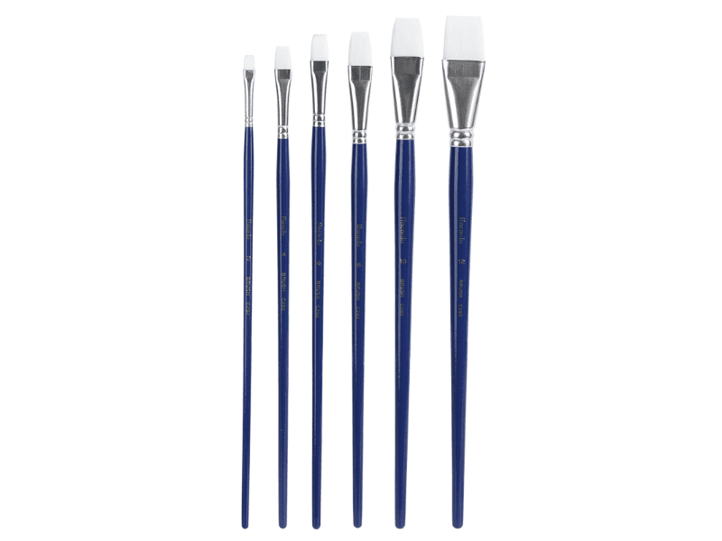 DELI Set ravnih četkica za slikanje broj 4 EC282-4, 6 komada, Teget