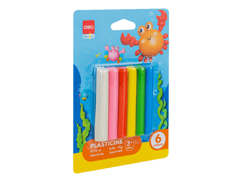 Deli plastelin za djecu EH712-6, 70g, 6 komada
