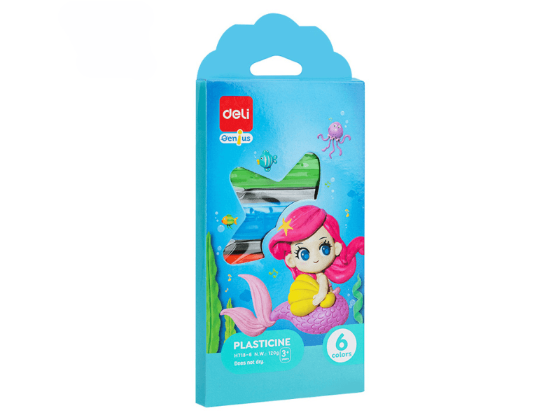 Deli plastelin za djecu Sirena EH718-6, 120g, 6 komada