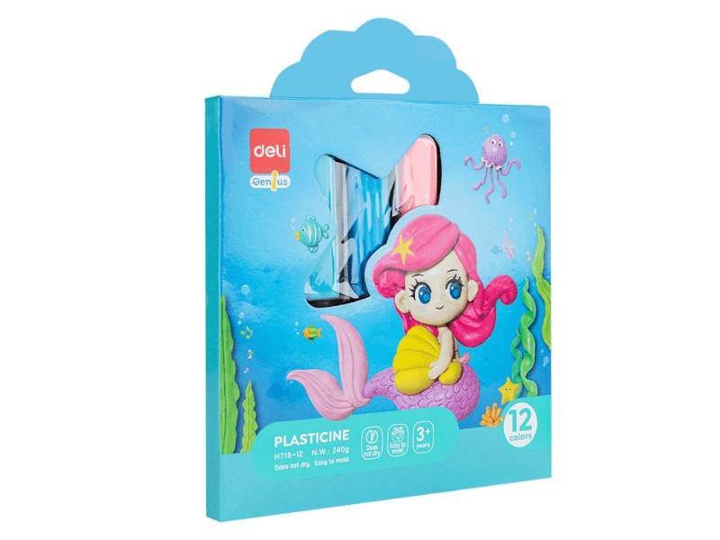 Deli plastelin za djecu Sirena EH718-12, 240g, 12 komada