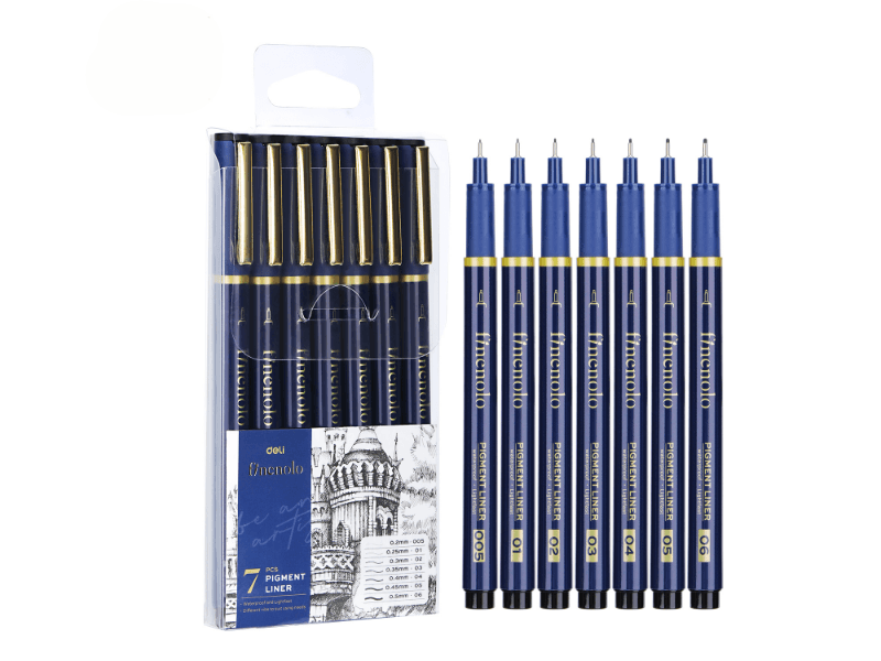 Deli set flomastera Fineliner EQ909, 7 komada