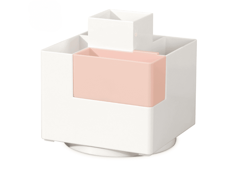 Deli Organizator za pribor za stolno računalo PK200, Rotirajući, Bijelo-roze