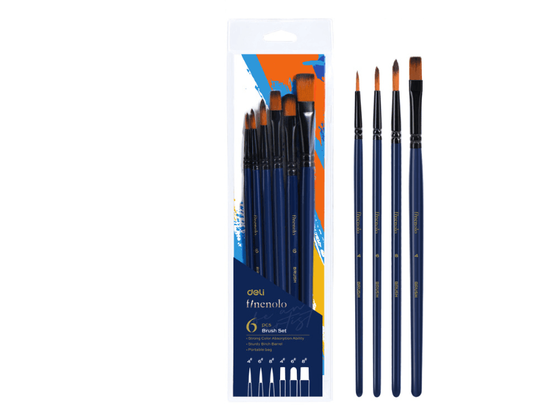 DELI Set kistova za slikanje temperama EC277, 6 komada, Teget