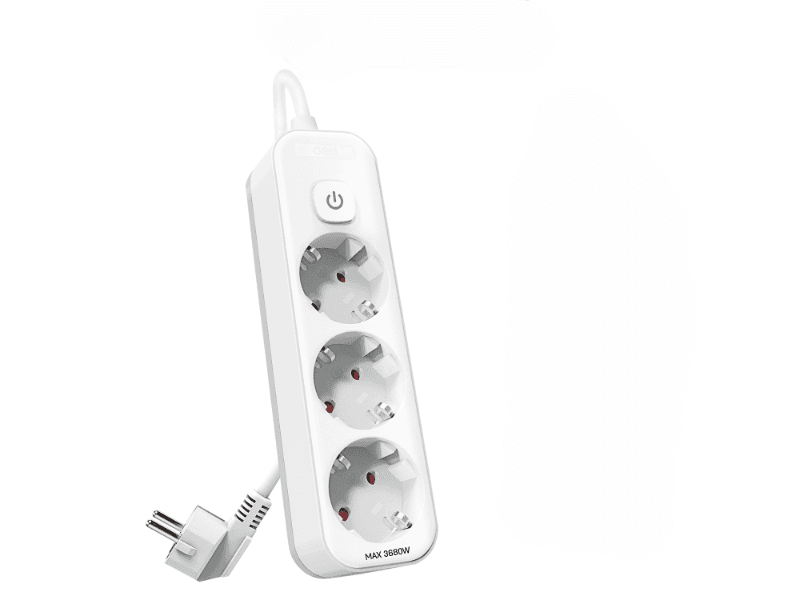 DELI produžni kabel ET433 3 utičnice, 5m, bijeli