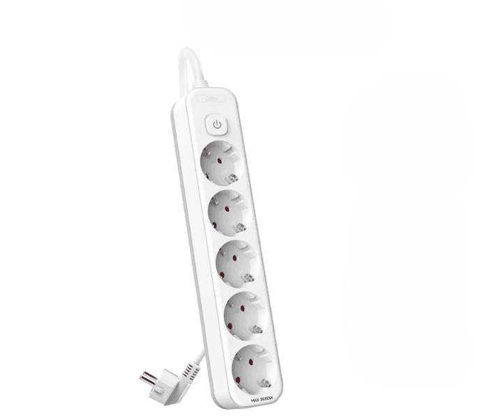 DELI produžni kabel ET438, 5 utičnica, 3m, bijeli