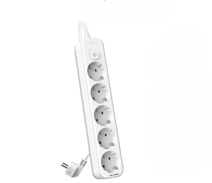 DELI produžni kabel ET437, 5 utičnica, 1,8 m, bijeli