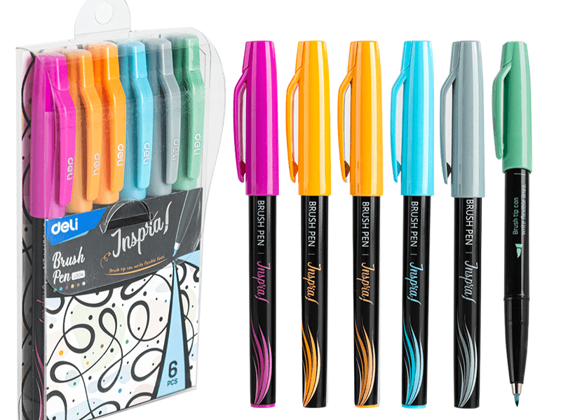 Deli set flomastera Inspira Brush Pen EU304, 6 komada