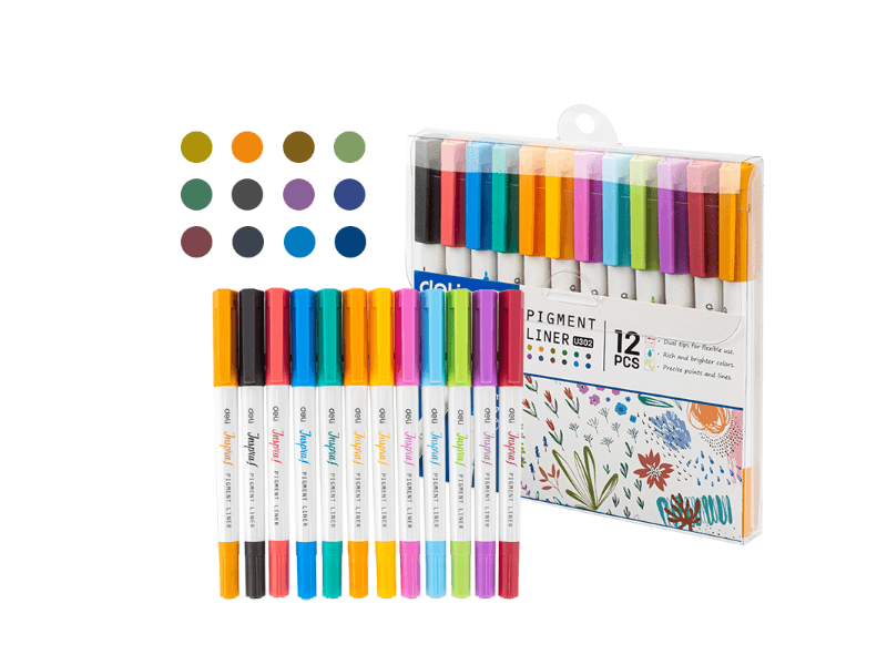 Deli set dvostranih pigmentnih markera EU302, 12 komada