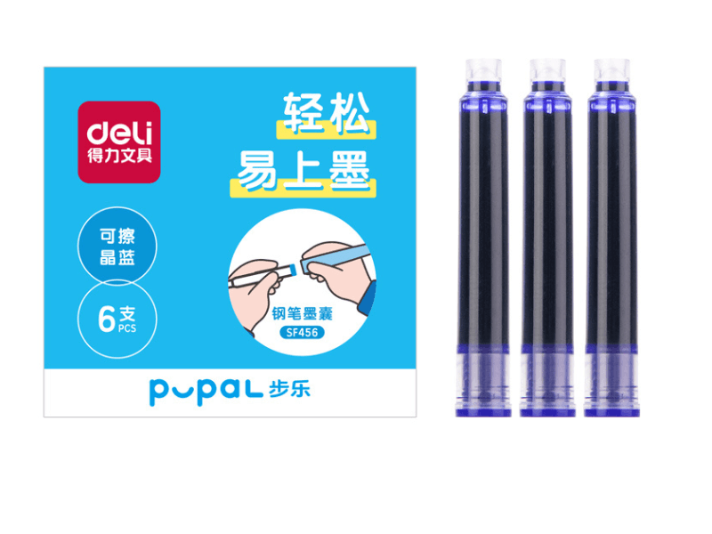 DELI ulošci za nalivpero Pupal SF456, 6 komada, plavi