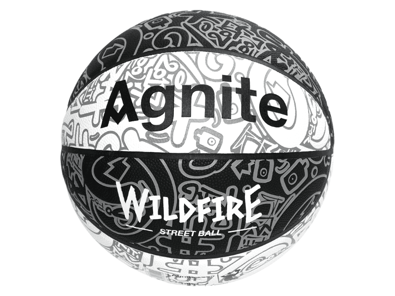 AGNITE Košarkaška lopta F1166, Crno - Bijela
