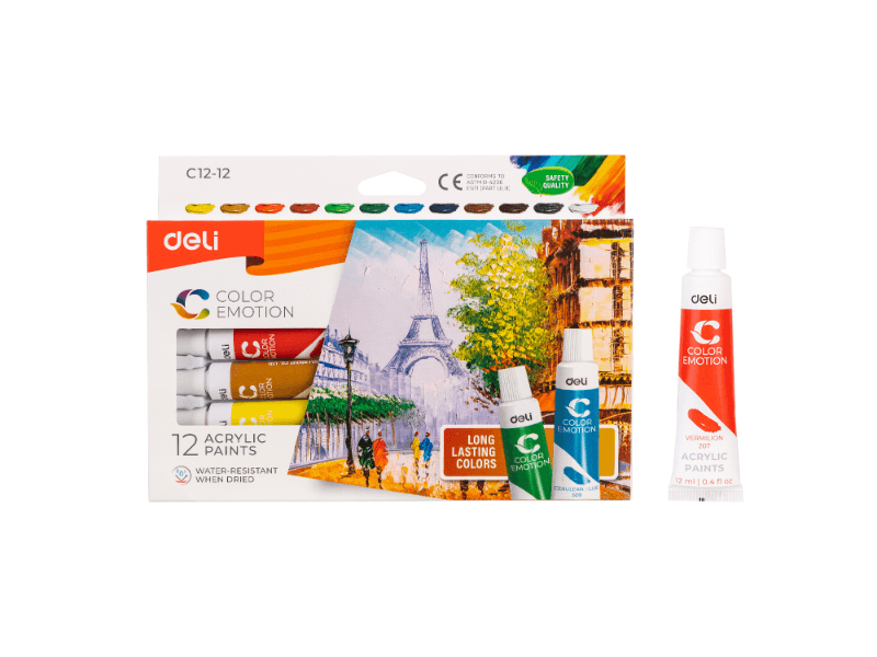 DELI Akrilne boje Color emotion EC12-24, 24x12 ml