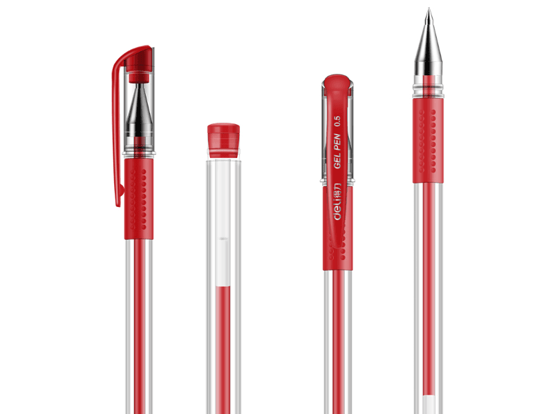 DELI Hemijska olovka E6600, 0.5mm, crvena