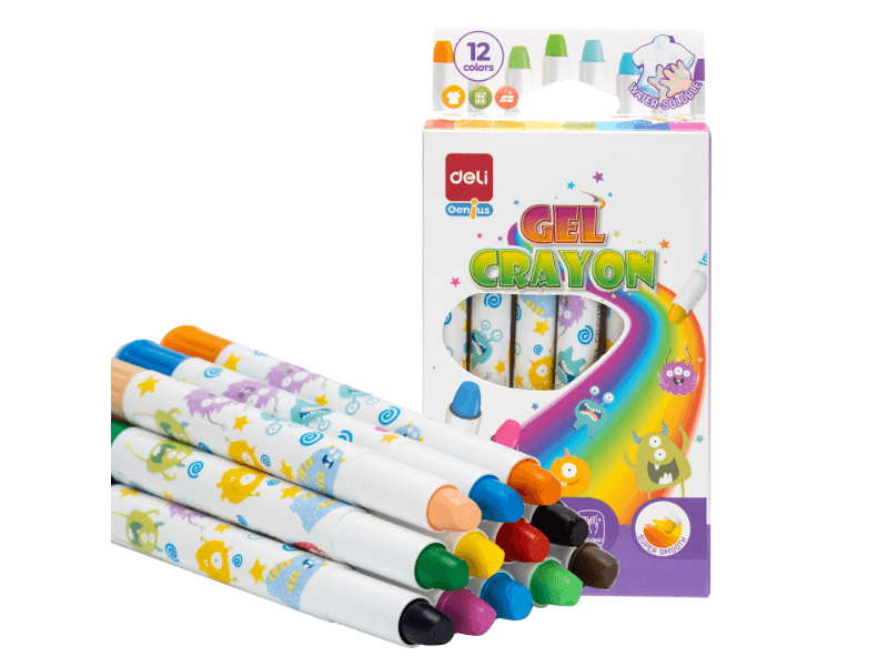 DELI Voštane boje Genius gel EC211-12, 8-11 mm, 12 komada