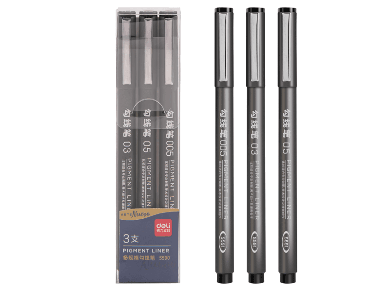 Deli set flomastera Fineliner S590, 3 komada