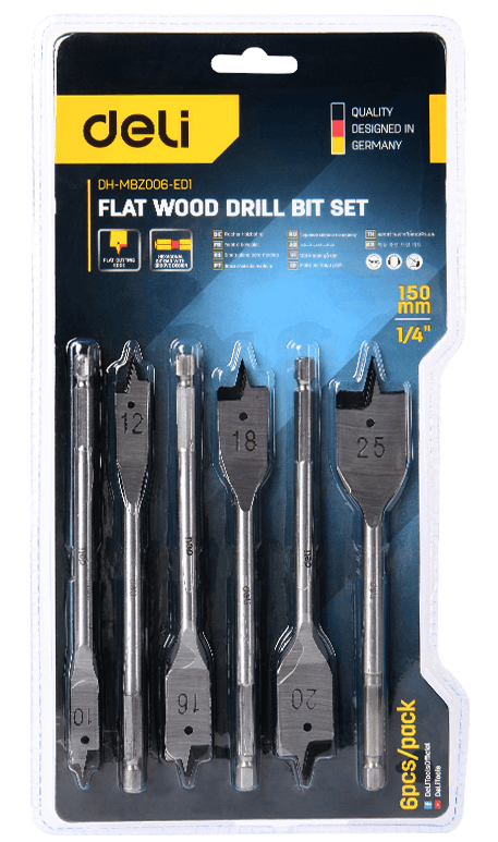DELI TOOLS Set burgija za drvo u obliku leptira DH-MBZ006-ED1, 6 dijelova