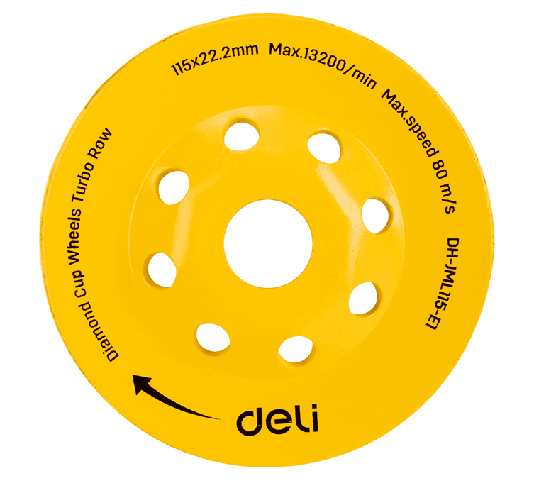 DELI TOOLS Dijamantska brusna ploča Turbo EDH-JML115-E1, 115 mm